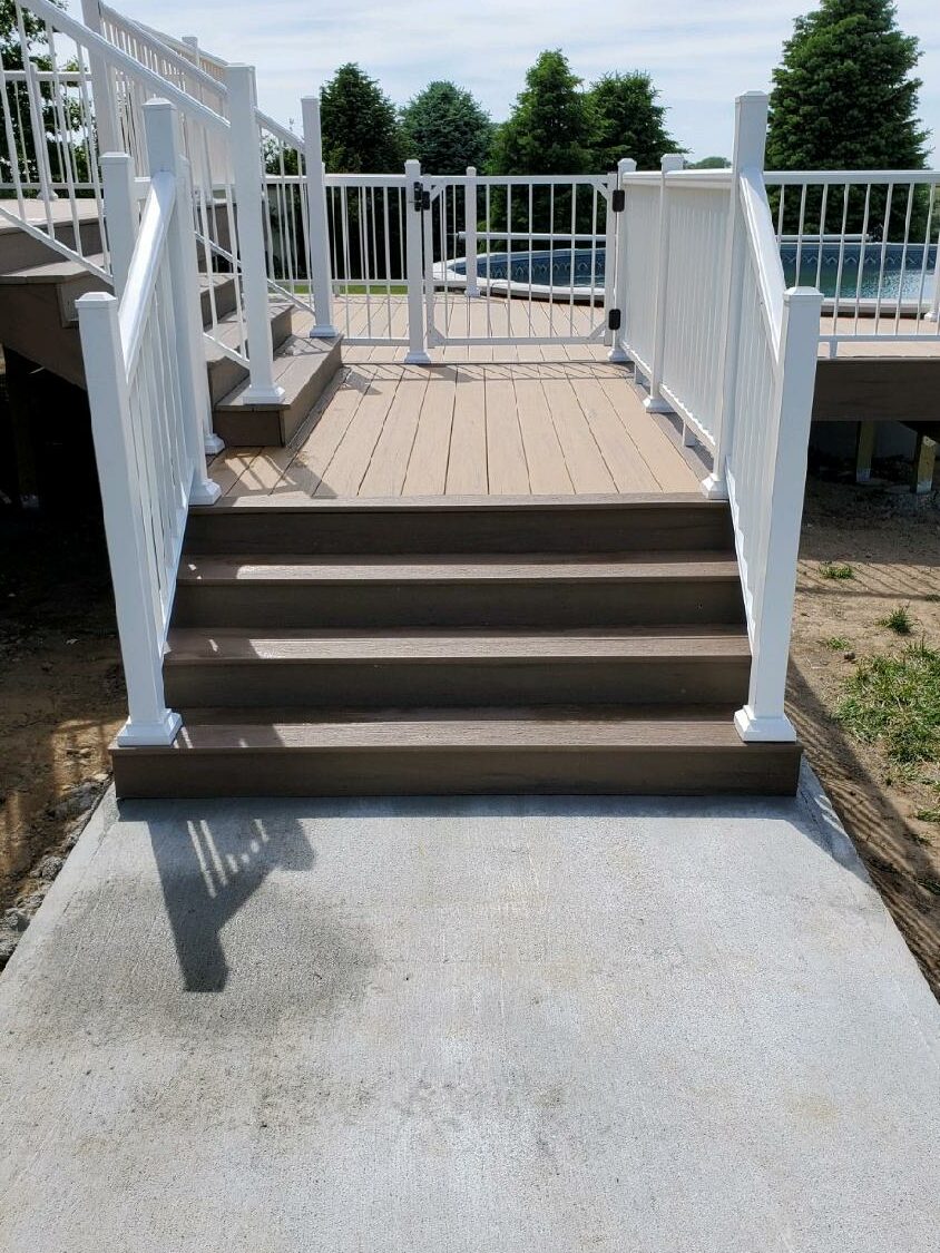 White deck railing